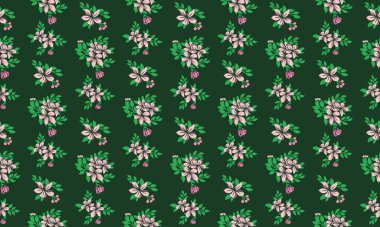 Sevgililer Günü kartı için çiçek desenli arkaplan, yaprak ve çiçekli eşsiz tasarım.