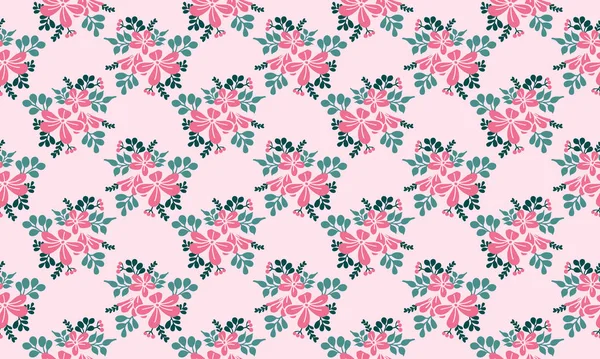 Papel de parede elegante para Valentine, com design de fundo padrão floral rosa romântico . — Vetor de Stock