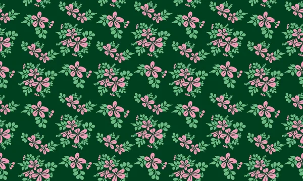 Papel de parede elegante para Valentine, com design de fundo padrão floral rosa romântico . — Vetor de Stock