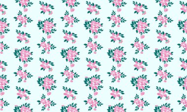 Sevgililer Günü kartı için çiçek desenli arkaplan, yaprak ve çiçekli eşsiz tasarım.