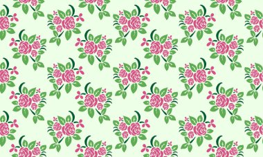 Sevgililer Günü için romantik bir çiçek, yapraklı ve çiçeksiz desenli..