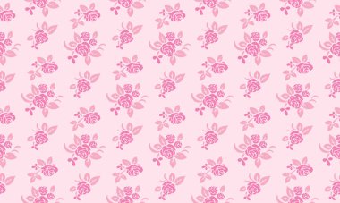 Floral pattern design background for Valentine card, with leaf and flower seamless design.