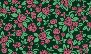 Floral pattern design background for Valentine card, with leaf and flower seamless design.
