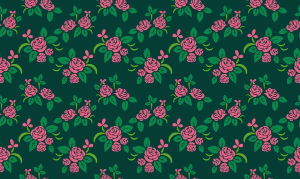 Vintage wallpaper for Valentine, with beautiful pink floral pattern background design. — 스톡 벡터