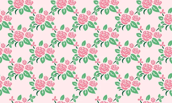 Vintage wallpaper for Valentine, with beautiful pink floral pattern background design. — Stock Vector