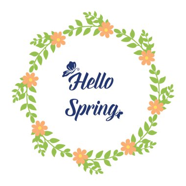 Elegant crowd of leaf and floral frame, for hello spring cards decoration. Vector