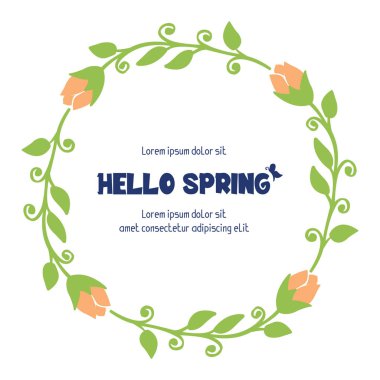 The seamless pattern of leaf and orange floral frame design, for hello spring poster design. Vector