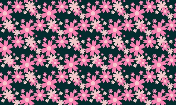 Romantic pink floral pattern background for valentine, with leaf and flower beautiful concept. — 스톡 벡터