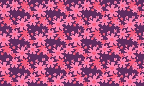 Romantic pink floral pattern background for valentine, with leaf and flower beautiful concept. — 스톡 벡터