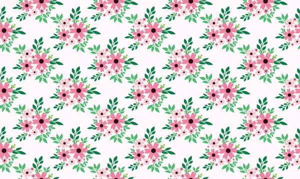 Fundo de design de padrão floral para Valentine, com folha e flor design vintage . — Vetor de Stock