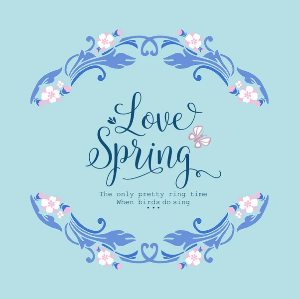 Elegant frame design with ornate leaf and floral, for love spring card design. Vector — Stock Vector