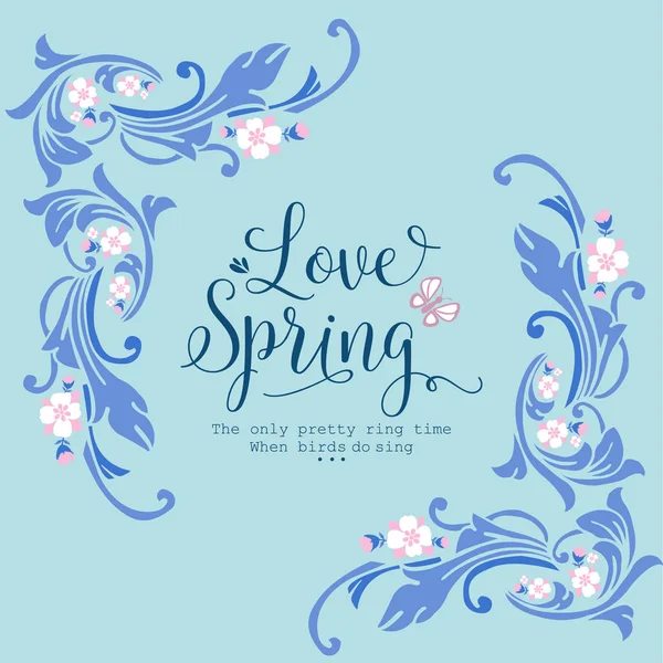 Schöne Form Muster von Blatt und floralen Rahmen, für Liebe Frühling Karte Konzept. Vektor — Stockvektor