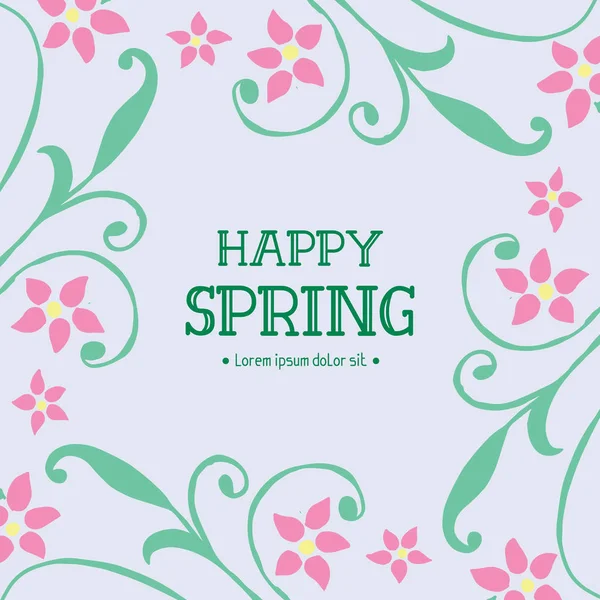 Motif vintage de la feuille et le cadre floral, pour heureuse décoration de la carte de vœux de printemps. Vecteur — Image vectorielle