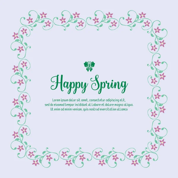 Елегантна натовп листя і квіткова рамка, для щасливого весняного дизайну вітальних листівок. Векторні — стоковий вектор