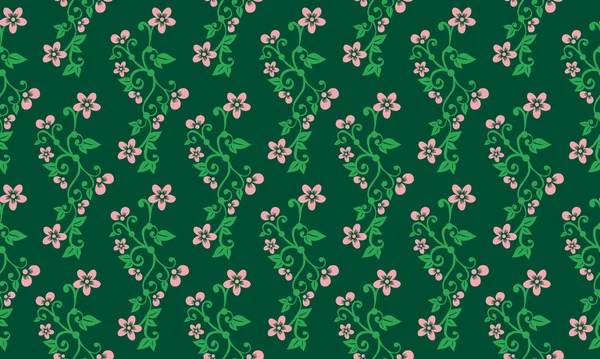 Moderne bloem voor de lente, met blad en bloemen naadloze patroon achtergrond. — Stockvector