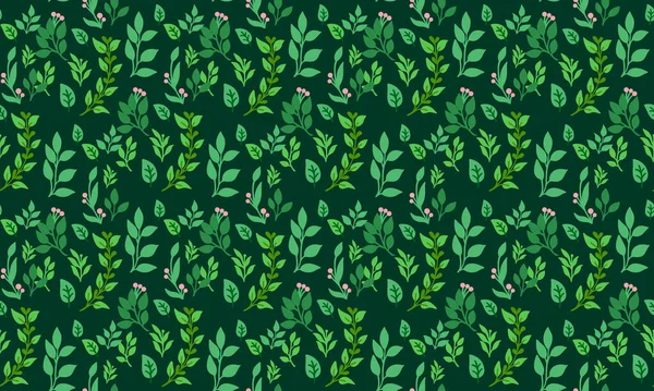 Voorjaar behang ontwerp met blad en bloem elegant patroon achtergrond. — Stockvector