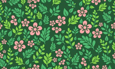 Seamless template for spring, with cute pink floral pattern background design.
