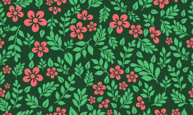 Seamless template for spring, with cute pink floral pattern background design.