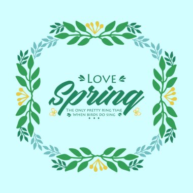 Modern shape of leaf and flower frame, for Love spring greeting card wallpaper design. Vector