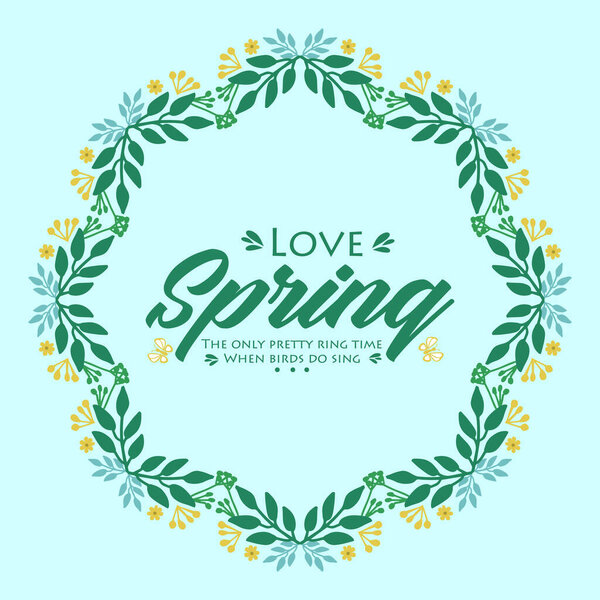 Decorative frame with elegant leaves and flower, for love spring invitation card design. Vector