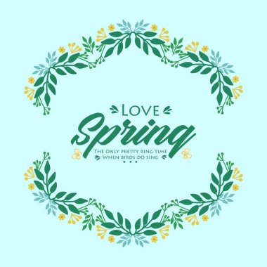 Vintage frame design with ornate leaf and floral, for love spring card design. Vector