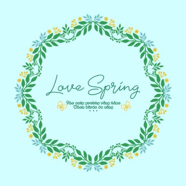 Vintage frame design with ornate leaf and floral, for love spring card design. Vector