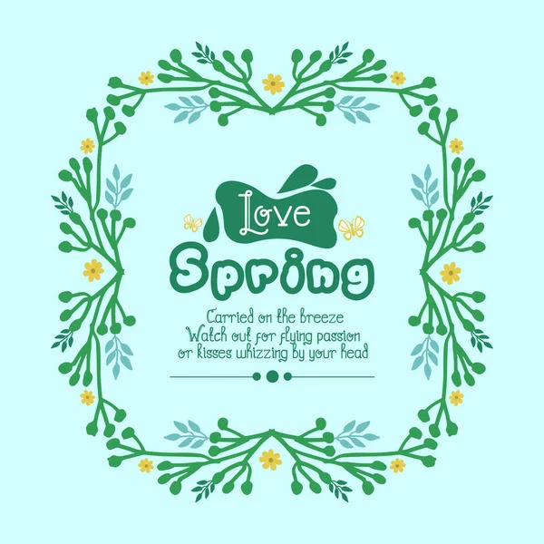 Antique shape Pattern of leaf and floral frame, for love spring card concept. Vector — Stock Vector