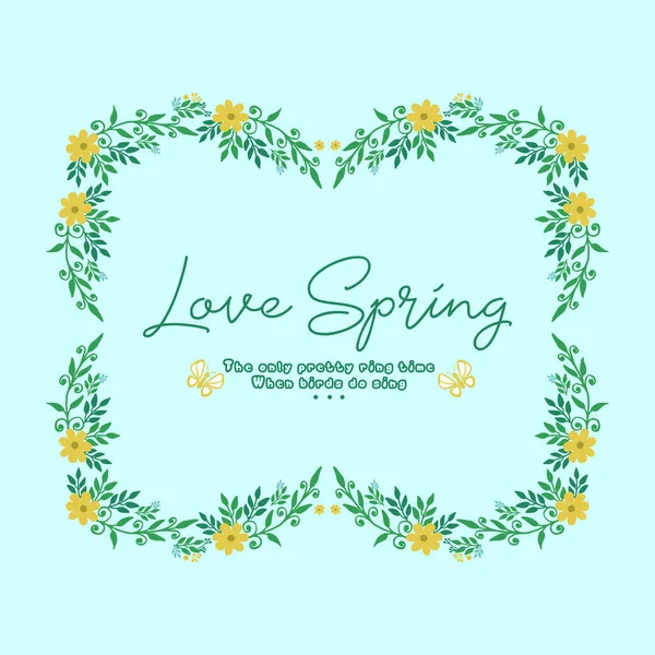 The beauty of leaf and flower frame, for love spring greeting card wallpaper design. Vector — Stock Vector