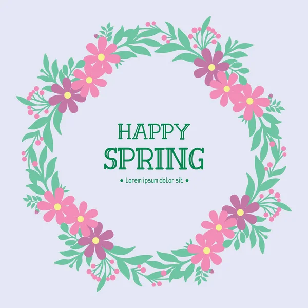 Modern shape of leaf and flower frame, for happy spring wallpaper decoration cards. Vector — 스톡 벡터