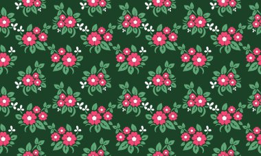 Bahar için sade çiçek, yaprak ve çiçek desenli arka plan.