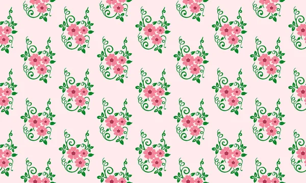 Fondo de patrón floral de primavera con hermoso diseño de hojas y flores . — Vector de stock