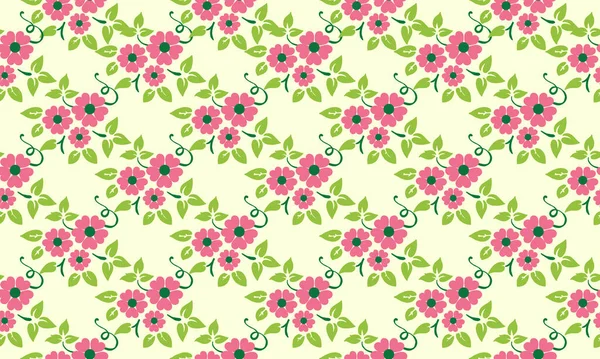 Unikátní květinový vzor design pozadí pro jaro, s listů a květin roztomilý dekor. — Stockový vektor