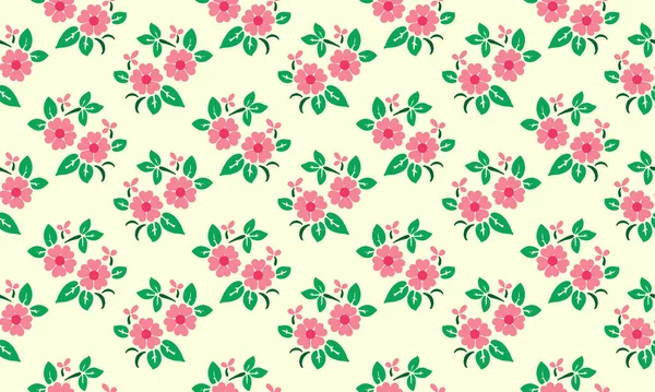 Fond de motif de fleur antique pour le printemps, avec feuille et floral décoratif . — Image vectorielle