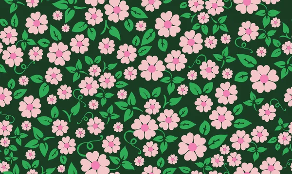 Elegante banner voor de lente, met prachtige blad en bloem patroon achtergrond. — Stockvector