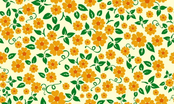 Banner elegante para a primavera, com folha bonita e fundo padrão de flor . — Vetor de Stock