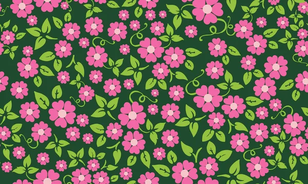 Élégante bannière pour le printemps, avec beau fond de feuille et de motif de fleurs . — Image vectorielle