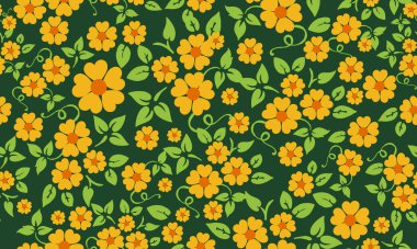 Modern shape of leaf and floral for spring, with leaf and flower pattern background.
