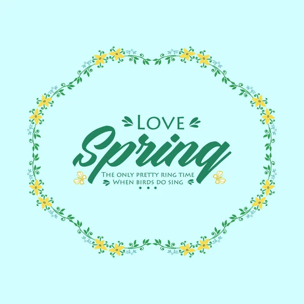 Padrão moderno de folha e moldura de flores, para o amor primavera convite cartão decoração papel de parede. Vetor —  Vetores de Stock