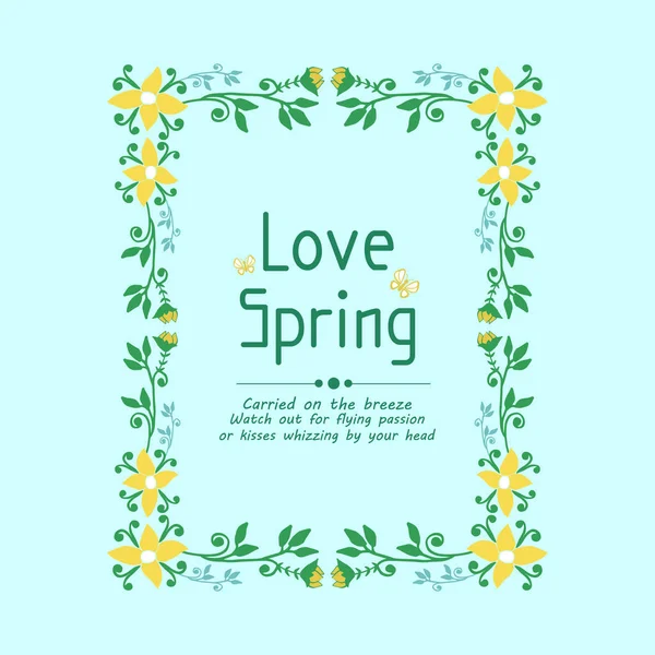 Modello moderno di foglia e cornice di fiori, per amore primavera invito carta da parati decorazione. Vettore — Vettoriale Stock