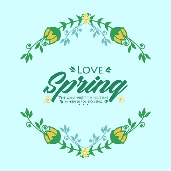 Crowd of beautiful leaf and flower frame, for love spring invitation card concept. Vector