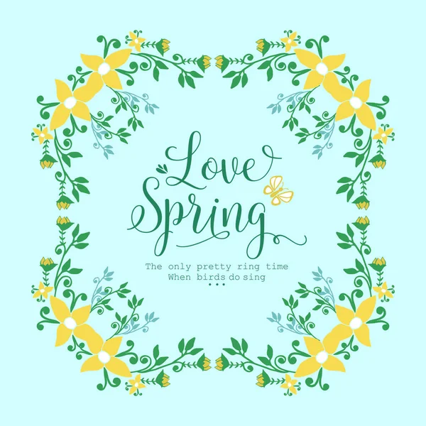 Simple pattern of leaf and flower frame, for antique love spring greeting card wallpaper decor. Vector — Stock Vector