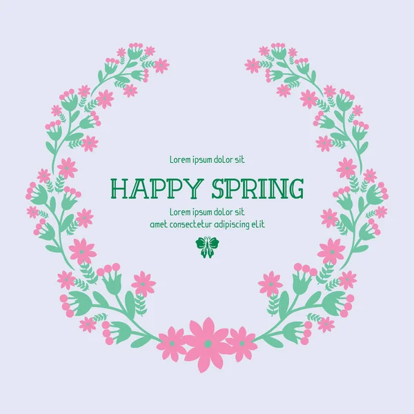 Beautiful Crowd of leaf and flower frame, for happy spring romantic invitation card template design. Vector — 图库矢量图片