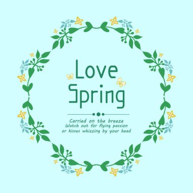 Vintage frame design with ornate leaf and floral, for love spring card design. Vector