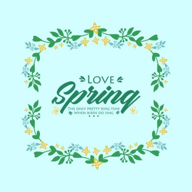 Vintage frame design with ornate leaf and floral, for love spring card design. Vector