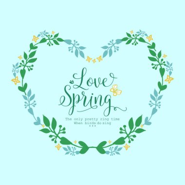 Unique Decor of leaf and floral frame, for elegant love spring card design. Vector