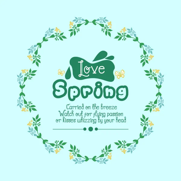 Element design of leaves and wreath frame, for love spring poster design. Vector — 图库矢量图片