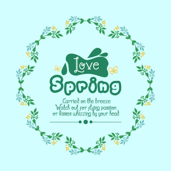 Element design of leaves and wreath frame, for love spring poster design. Vector — ストックベクタ