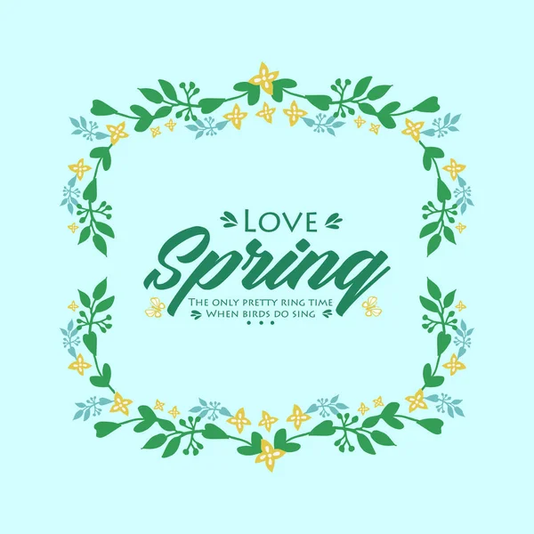 Vintage frame design with ornate leaf and floral, for love spring card design. Vector — Stock Vector