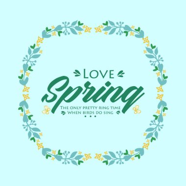 Design of leaf and floral frame, for love spring greeting card template design. Vector