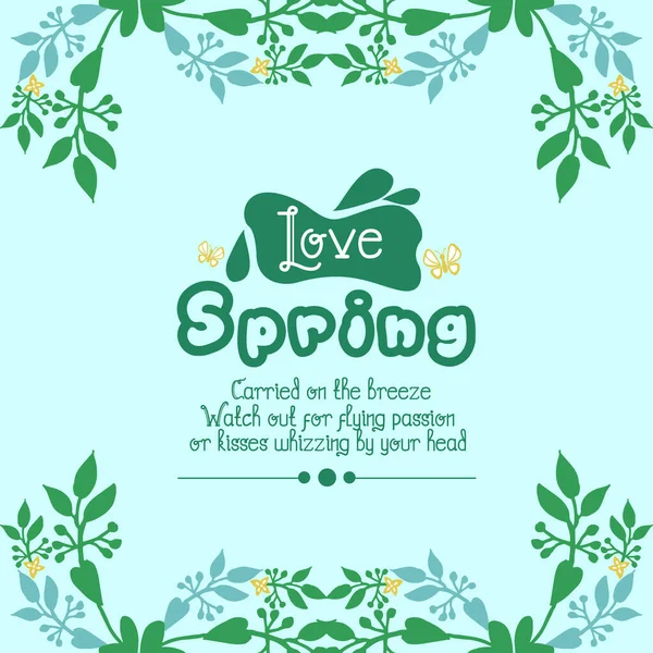 Crowd of beautiful leaf and flower frame, for love spring invitation card design. Vector — ストックベクタ